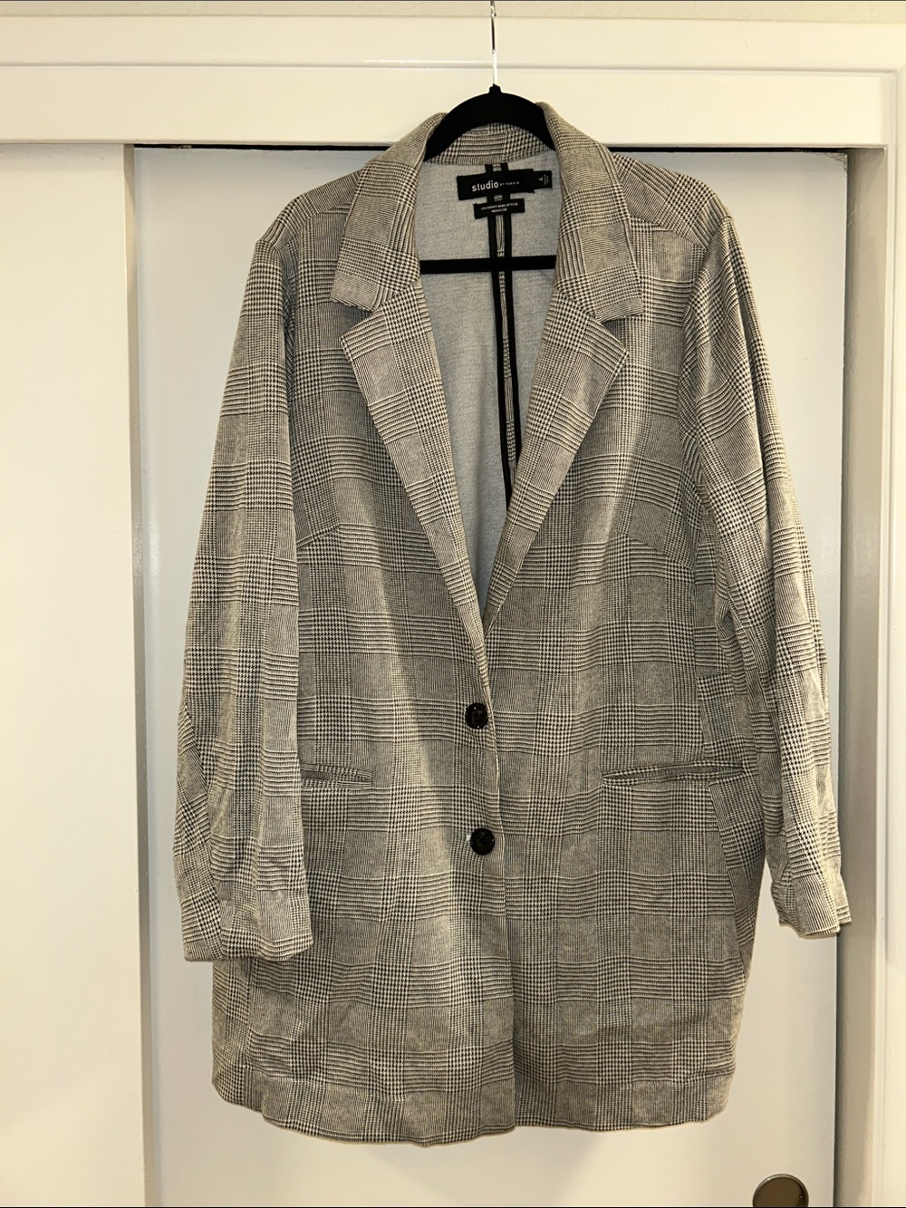 Torrid  Studio Grey Glen Plaid Relaxed Blazer